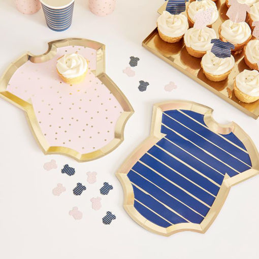 Picture of NAVY & PINK BABYGROW PLATES 8 PACK